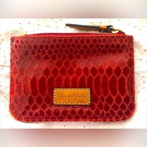 Dooney & Bourke Wristlet Leather Reptile Embossed Slim Top-zip Pouch